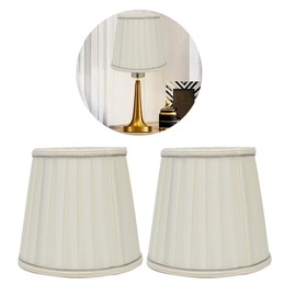2Pcs Small Lamp Shades, Beige European Style Pleated Fabric Lampshade for E14 Screw Candles Chandelier Floor Light Wall Lamp, 4.5 x 6.0 x 5.5in