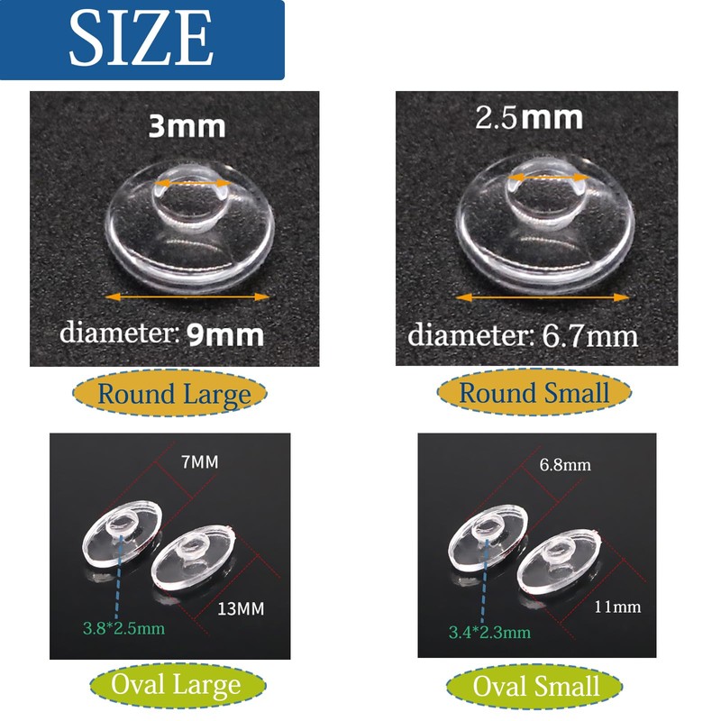 5 Pairs Eyeglasses Nose Pads Round Push in Nose Pieces,Slide