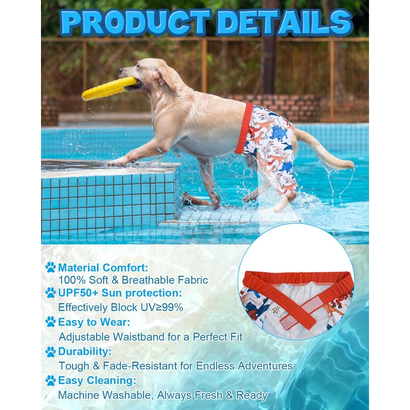 CuteBone Dog Swim Trunks Swimsuit Durable & Comfortable - Quick-Dry,