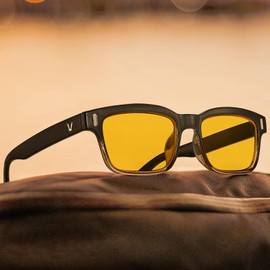 CARFIA Anti Glare Night Driving Glasses for Men and Women, Safety HD Yellow Night Time Fishing Sports Glasses