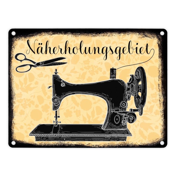 Sewing Area Funny Metal Sign 15 x 20 cm for