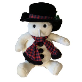 Large weighted snowman, weighted stuffed animal in 6 lbs, Xmas washable plush weighted buddy, Christmas, snow