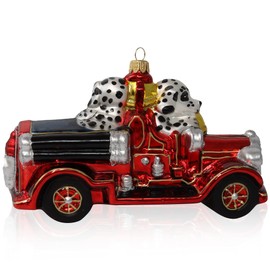 7" Limited Edition Kurt Adler Christmas Ornaments, Dalmatians in Car Christmas Ornaments, Hand Blown Glass Christmas Ornaments for Christmas Decorations and Holiday Gifts, Made in Poland