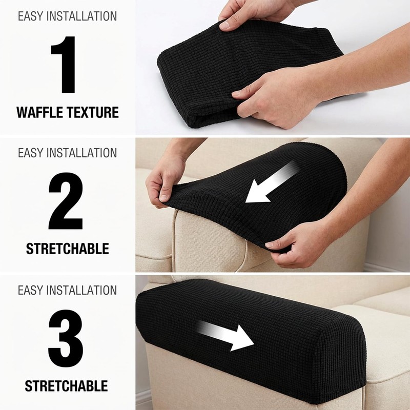 RAINFLOW Stretch Armrest Covers for Sofa - Couch Arm Covers