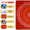raajsee Indian Cotton Red Tapestry Mandala Wall Hangings, Boho Throw