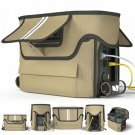 Power Station Waterproof Case, Compatible with EF ECOFLOW DELTA 2 MAX Portable Case, Crafted from 1680D Heavy-Duty Marine Canvas, Roll-Up Side Vent Design