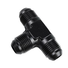 AUXBC 8AN Male Flare Tee Fitting Pipe Adapter, 3/4"-16 UNF 37°Flare Union Tee, Aluminium Alloy Male T Adapter, Black