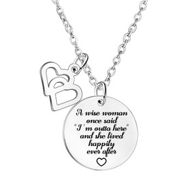 MADHAHEFU Retirement Gifts Leaving Gifts For Colleagues Friendship Gifts Birthday Gifts Christmas Gifts Goodbye Gifts For Colleagues Women A Wise Women Once Said Necklace (A wise woman once said)