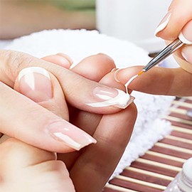 MOLILON French Tip Nail Stickers C-Shaped French Tip Guides French Manicure Strips Nail Design Stickers Nail Stencil for Nail Art Gel French Tip Tool White, 24 Sheets