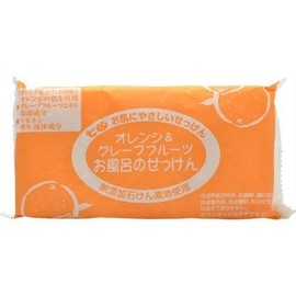 7 Colors Bath Soap (Additive Soap-free Ground), 3.5 oz (100 g) x 3 Packs, Orange & Grapefruit