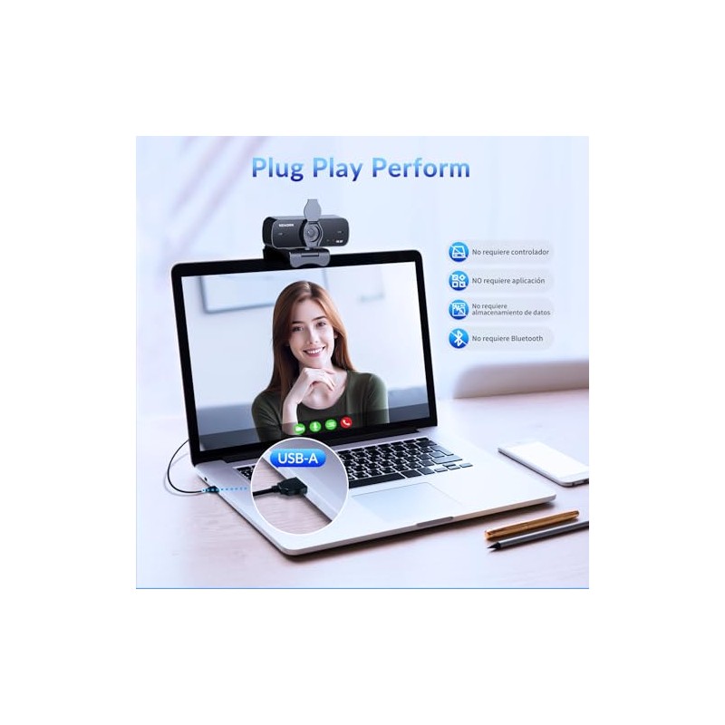Cámara Web 4K para PC con Sensor Sony, Enfoque automático