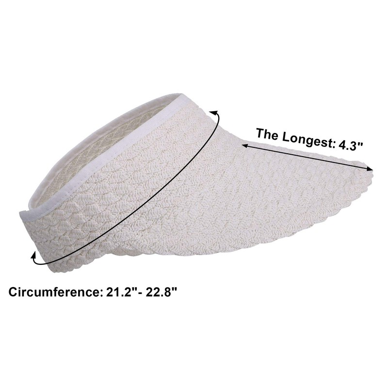 Simplicity Women's Wide Brim Roll-up Sun Visor Hat Beach Open