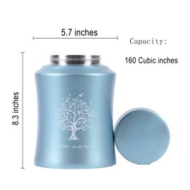 Urn for human ashes Adult,Cremation Urns for Ashes Male Female,Medium urn for human ashes for Dad Mom,Funeral urn Burial urn (Blue)