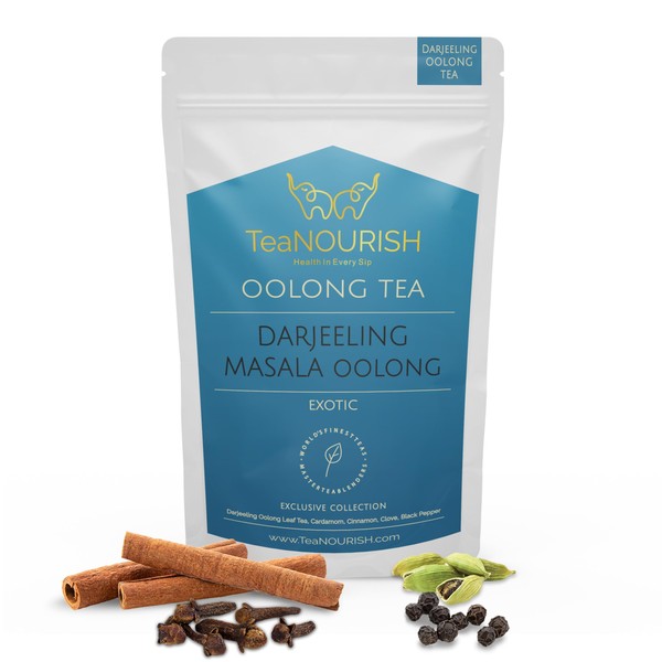 TeaNOURISH Darjeeling Masala Oolong Tea Loose Leaf Tea Blended with