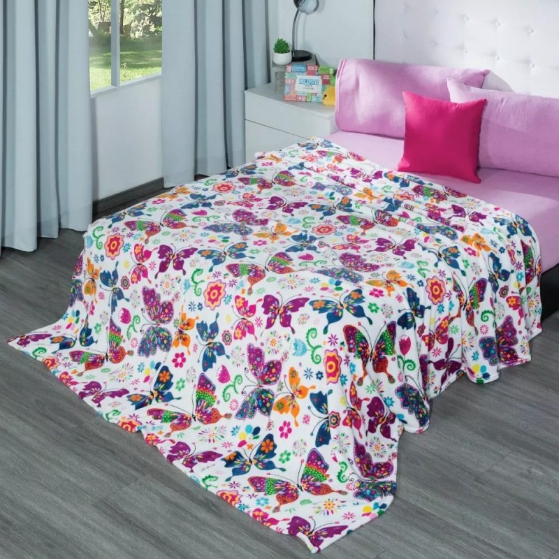 Elefantito Cobija Elefantito Ligero con diseño mariposas de 2.2m x
