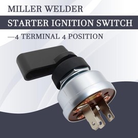 Switch Includes Handle Compatible with Miller Welder Starter Ignition Switch - 4 Terminal 4 Position Replace for 176606 217680 207110 207073