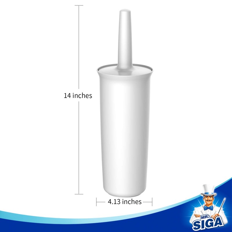 MR.SIGA Toilet Bowl Brush and Holder for Bathroom, White, 1