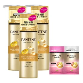 Pantene No-Wash Treatment 125mL x 3 + (10g + 10g) Extra Large Capacity Damage Repair Intensive Vida Milk [Bulk Purchase with Bonus]