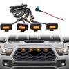 4pcs LED Grill Lights for Tacoma 2020 2021 OEM Grille, Including TRD Off Road and Sport Models Raptor Style LED Light (Amber light with Amber housing)
