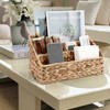 BSTKEY Water Hyacinth Desk Organizer, Hand Woven Magazine Mail Sorter