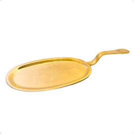 Platillo O Bandeja De Comunión Liso Dorado