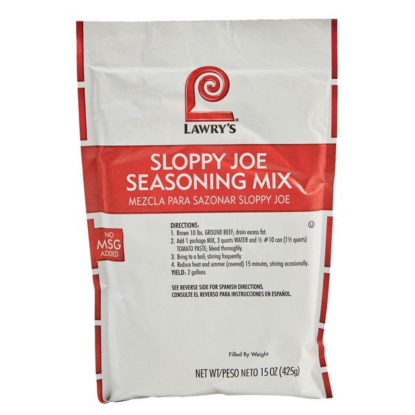 Lawry's Sloppy Joe Seasoning Mix, 15 oz - One 15 Ounce Package of Sloppy Joes Mix, Made with Premium Blend of Spices, Perfect in Sloppy Joes or to Flavor Stuffed Peppers and More