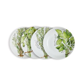 Rosanna Erbe Italiane Pasta Bowls, Set of 4, 8.25" – Porcelain Pasta Bowl, Perfect Shallow Bowls, Dishwasher & Microwave Safe, Porcelain Bowl Plates