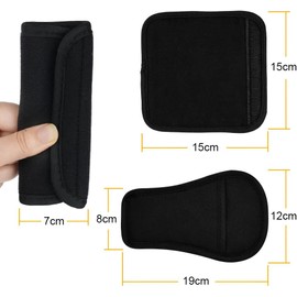Aomig Juego de 3 almohadillas para cinturón de seguridad para niños, color negro, universal, protector de cinturón y acolchado para cinturón de seguridad, fundas para asiento de bebé, cochecito, silla