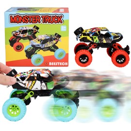 6.3 Inch Monster Truck Toys for Boys 3 Years Old, Pull Back Friction Powered Truck Vehicles Play Sets 2 Pack, Cars Toys for Kids Girls 4, 5, 6, 7, 8 Years Old