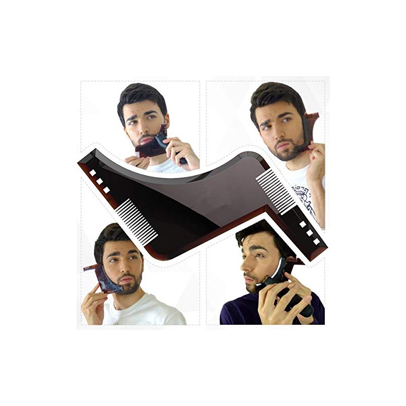 AlexVyan Brown Beard Shaping and Styling Template Tool with Inbuilt