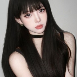 CIVILEE Women's Wig Full Wig Long Natural Air Bang Volume Daily Full Wig, 1 Piece, Black / CIVILEE 여성 가발 전체가발 롱 자연스러운 에어뱅 볼륨감 데일리 통가발, 1개, 블랙