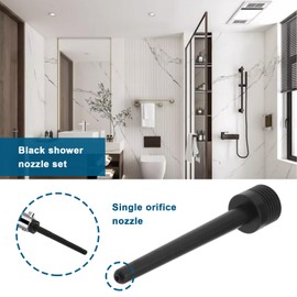 ECSiNG 2Pcs Shower Nozzle Set Shower Heads Portable Enema Bottle Nozzle Bathroom Accessories Compatible with Most Shower ABS Black