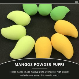 Makeup Sponge Powder Puffs Blender: 6pcs Beauty Foundation Blending Sponge Mango Shape Makeup Puff for Women Girls Face Body Liquid Cream and Powder Cosmetic Props