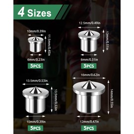 JatilEr Pack of 20 Dowel Aid Wooden Dowel Centre Tip 6/8/10/12 mm Carbon Steel Dowel Tips Dowel Hole Marker Dowel Aid Wooden Dowel Set for Woodwork Drilling Tools