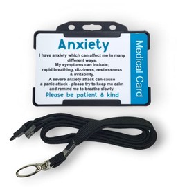 Anxiety Awareness Medical Card with Lanyard - Hidden Disability Awareness
