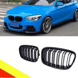 POETRYXIAO Radiator Grille Kidney Sport Black Gloss Double Bar for 2011-2014 1 Series F20 F21 Suitable for Tuning
