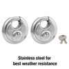 Master Lock 40T Stainless Steel Discus Padlock, 2 Pack