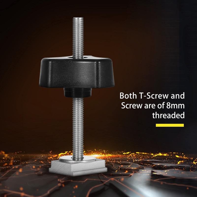 MOUMOUTEN T Nut Rail, T-Nut Clamp Woodworking Tool, Black