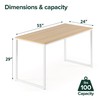 Zinus Jennifer 55 Inch White Frame Desk/Computer Workstation/Office Desk/Dining Table/Easy