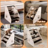 Dog Stairs Ramp, Wooden 4-Step Dog Ramp for Small/Medium/Older Dogs