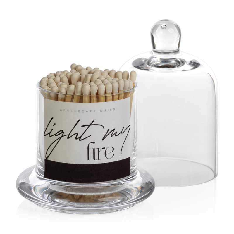 Zodax Apothecary Guild Light My Fire Matches with Glass Dome