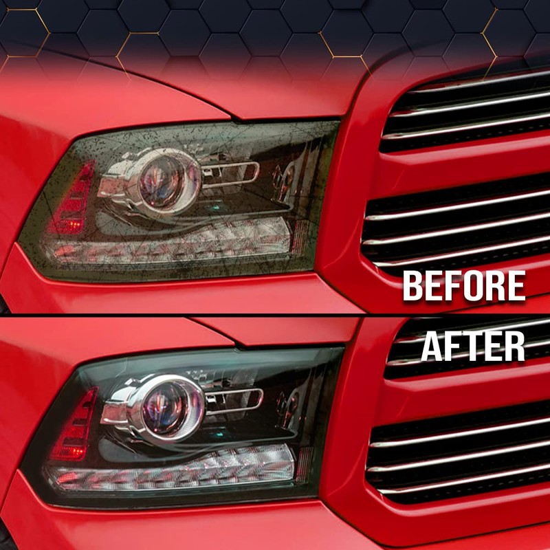 PIT66 Headlight Cover Compatible with 2009-2018 Dodge Ram 1500/2011-2018 Ram
