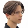Salaibs Brown Short Wigs for Men Middle Part Straight Hair