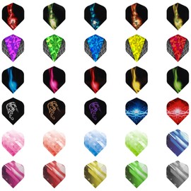 Deetenks 90pcs Dart Flights 30 Sets Durable Standard PET and Reflect Dart Flights Replacement Feather Tail Wing for Soft Tip Steel Tip Darts