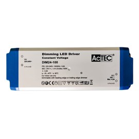 Power Supply Transformer Dimmable with Triac Dimmer 24 V 100 W, Direct to AC 220 V Phase Cut, Constant Voltage for LED Strip 24 V