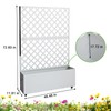 CuisinSmart Metal Planter Box with Trellis Privacy Screen, Raised Garden