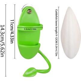 Squid Bones, 6 Pieces Natural Parrot Bones Chew Toy for Birds, Chew Toys for Parrots with Plastic Holder, Squid Bones for Parrots, Reptiles, Turtles, Snails and