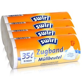 Swirl Drawstring Bin Liners 35 L (Pack of 15)