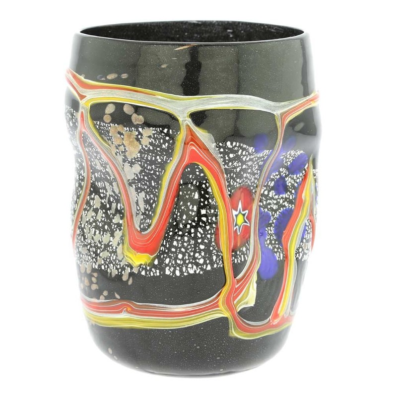 GlassOfVenice Murano Glass Modern Art Tumbler - Black