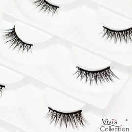 Vivis Half False Eyelashes Corner 3D Mink Lashes Natural Fake Eye Fluffy Cute Reusable Makeup Extension 5 Pairs - B26